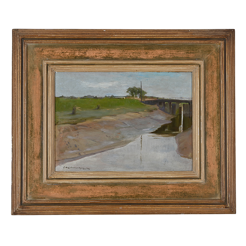 Charles Moxon Quiller Orchardson (British 1873-1917), ‘Lock Gates, Rye’, oil on board