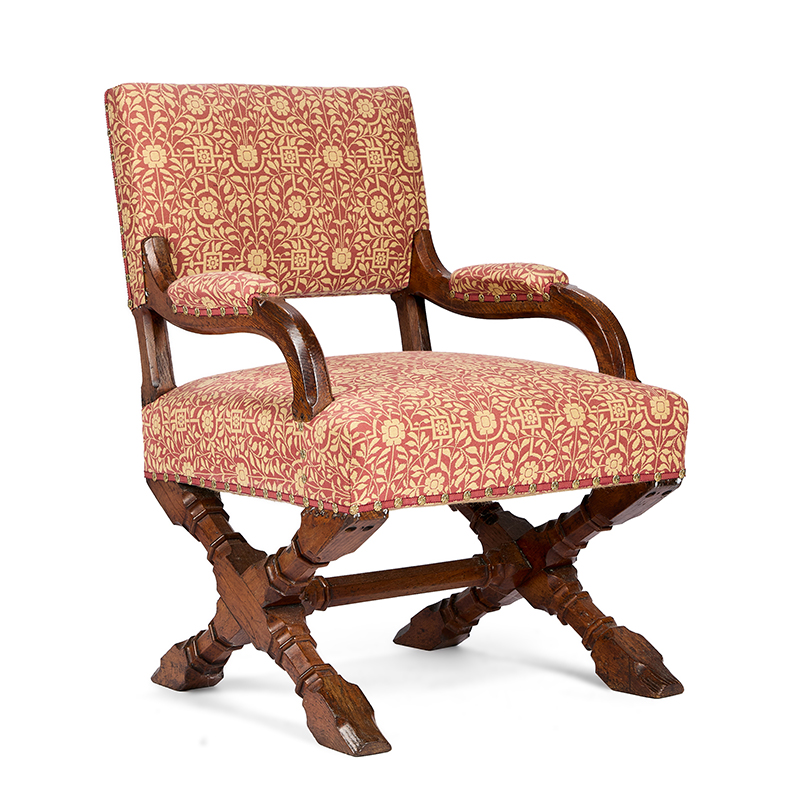 A Victorian gothic-revival armchair, after a design by Pugin, circa 1890