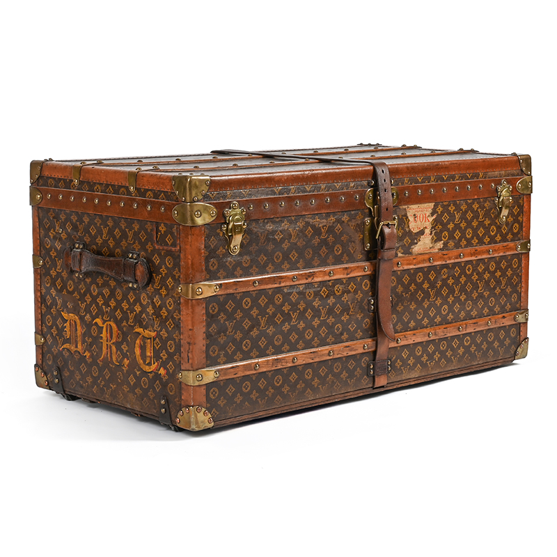 Louis Vuitton, monogram a coated canvas hard steamer trunk