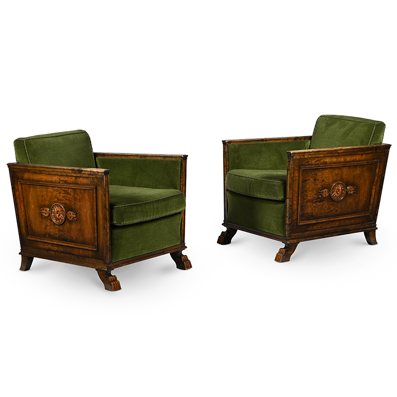Axel Einar Hjorth (Swedish, 1899-1959), a pair of Swedish Grace armchairs, second half 20th century
