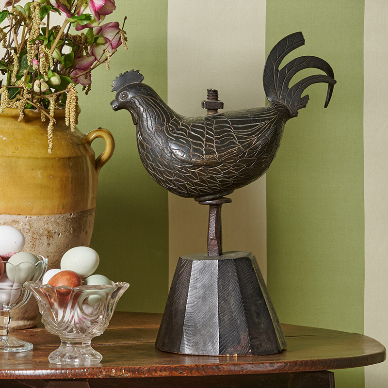 A rare Charles I monarchist bronze weathercock, by F. Bassand, 1646