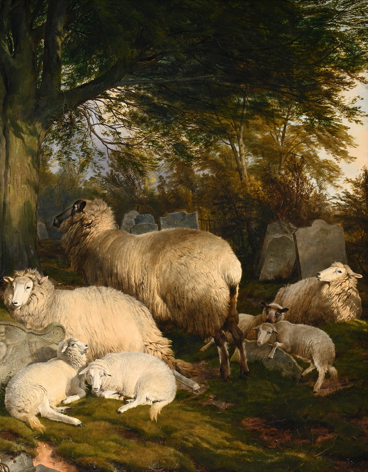 Lot 233 Thomas Sidney Cooper 'Reposing On God's Acre' Detail 2