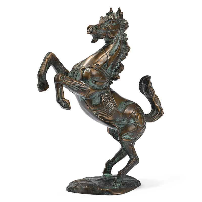 Umberto Vandoni (Italian 20th Century), A Rearing Horse, patinated bronze
