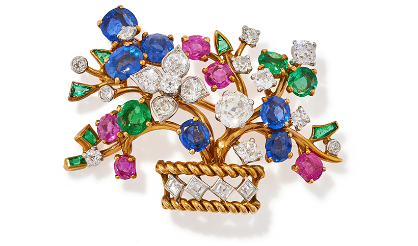14835 Lot 29 Cartier, A Multi Gem Set Giardinetto Brooch