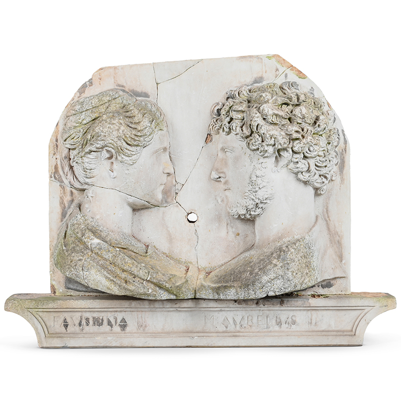 Circle of Simone Bianco- a marble relief of the Emperor Marcus Aurelius & Empress Faustina, circa 1535