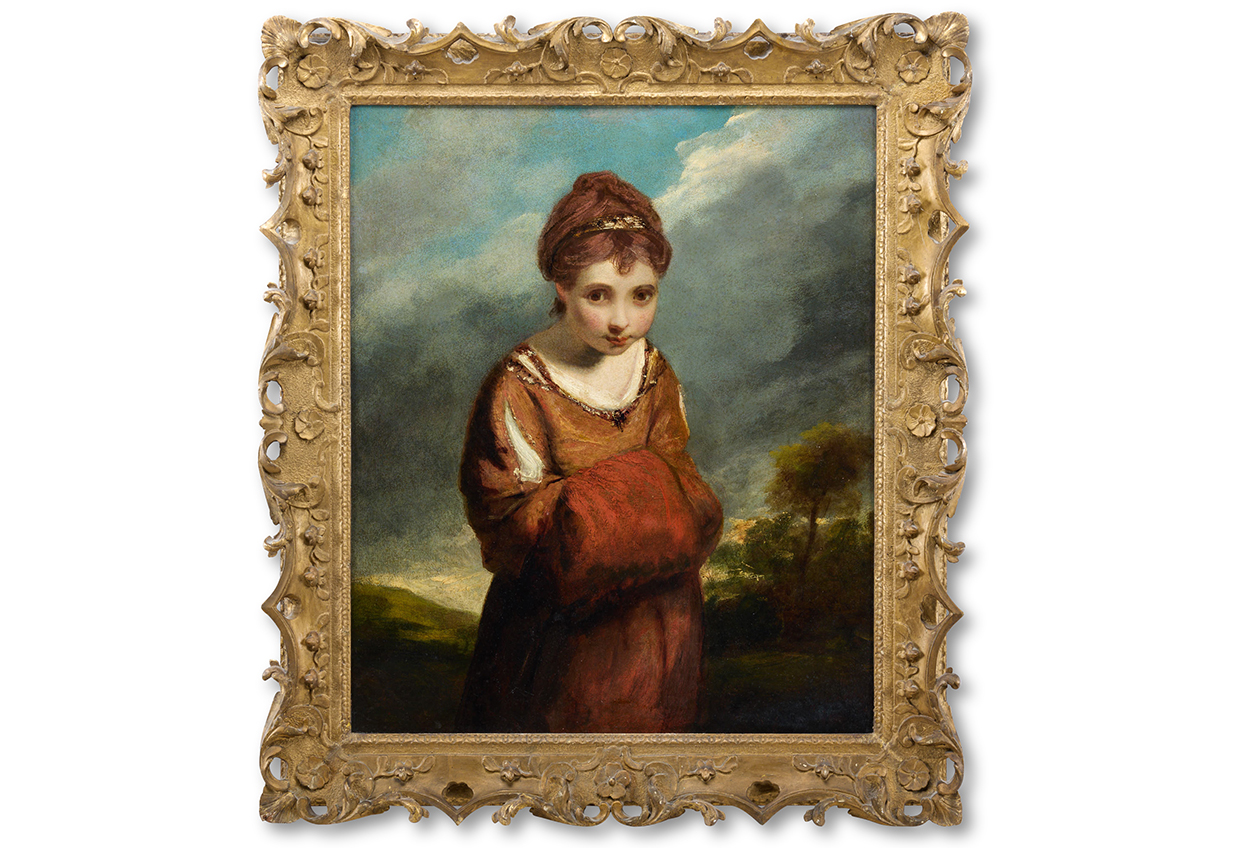 Lot 226 Reynolds Painting Of Girl In Red